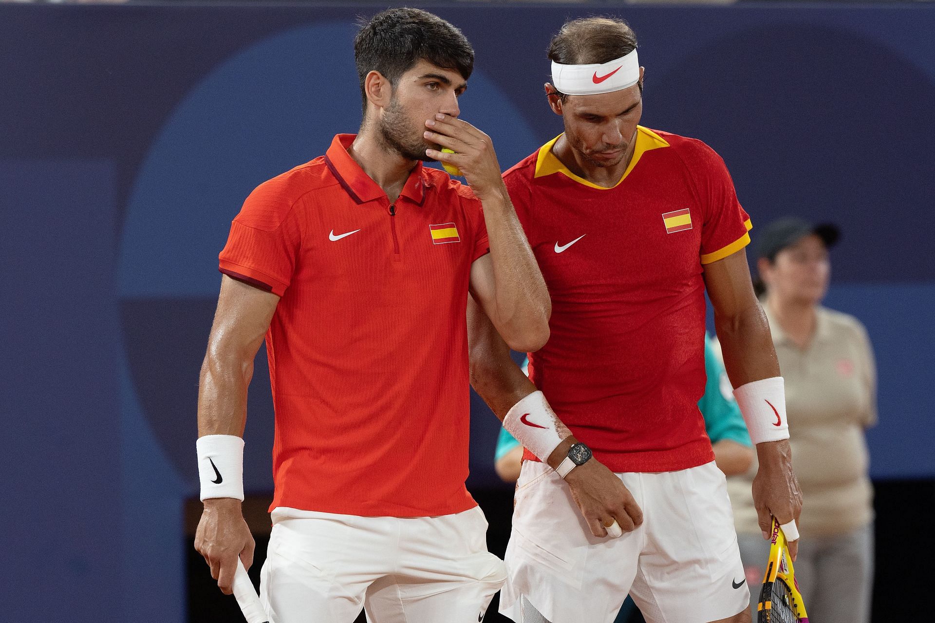 Carlos Alcaraz and Rafael Nadal pictured at the 2024 Paris Olympics | Image Source: Getty
